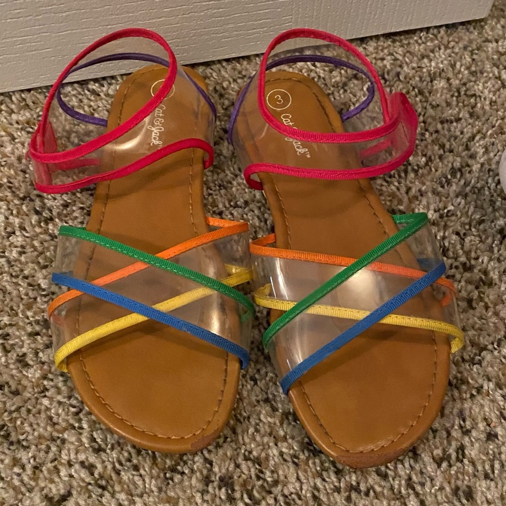Cat & Jack Colorful sandals, good condition, sz3